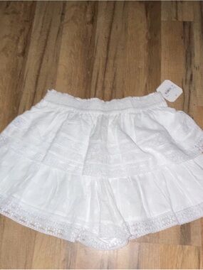 Altar'd State White Tiered Lace Skirt